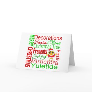 Merry Christmas Collage Chick V2 card