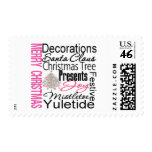Merry Christmas Collage Pink Christmas Tree postage