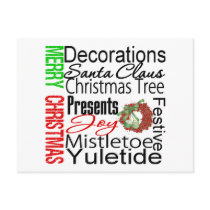 Merry Christmas Collage Wreath Postcards
