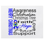 Merry Christmas Colon Cancer Ribbon Collage flyers