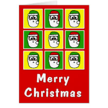 Merry Christmas Colorful Santas cards