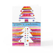 Merry Christmas Contemporary Trees cards