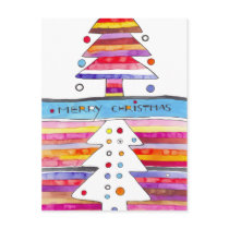 Merry Christmas Contemporary Trees postcards