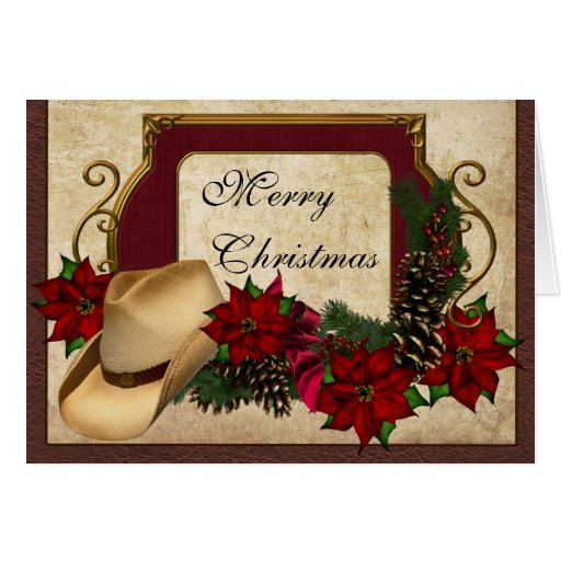 Merry Christmas Cowboy (cowgirl) greeting Card Zazzle