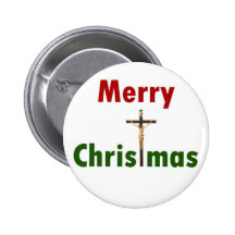Merry Christmas Crucifix Pin