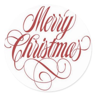Customized Stickers on Merry Christmas  Custom Large Round Sticker By Celebrationsevents