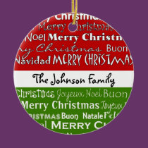 Merry Christmas Custom Name Ornament ornaments