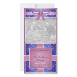 Merry Christmas Custom Photo Card Purple Blue Pink