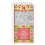 Merry Christmas Custom Photo Card Red Green Yellow