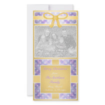 Merry Christmas Custom Photo Periwinkle Yellow Photo Card Template