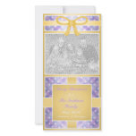 Merry Christmas Custom Photo Periwinkle Yellow Photo Card Template