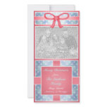Merry Christmas Custom Photo Red Baby Blue Photo Card