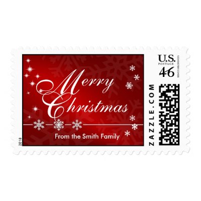 Merry Christmas Custom Postage Stamps by SquirrelHugger