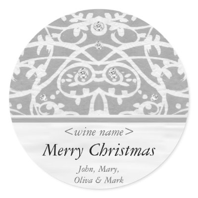Merry Christmas Customized Wine Label Sticker by jbranam