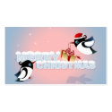 Merry Christmas - Cute Birds Christmas Gift Tag business cards