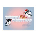 Merry Christmas - Cute Birds Christmas Present postcards by Ruxique Merry Christmas - Cute Birds Christmas Present postcards