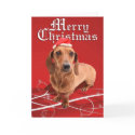Merry Christmas Dachshund Card by glenndesigns Merry Christmas Dachshund Card