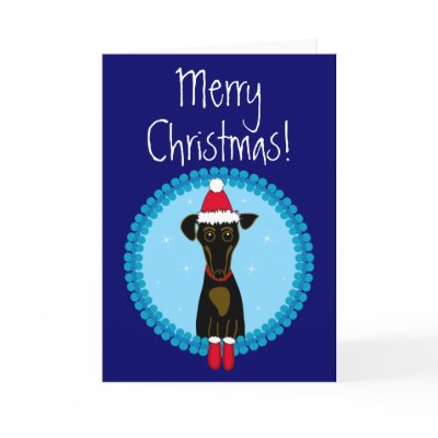 Merry Christmas Dachshund Card by totallypainted