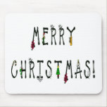 Merry Christmas Decoration Font mousepads