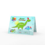 Merry Christmas Dinosaur 3D Cut & Fold Craft Card