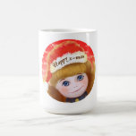Merry Christmas Doll blue eyes Christmas Mug mugs