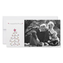 merry christmas doodle photo card
