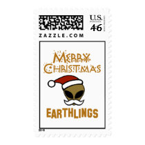 Merry Christmas, Earthlings Postage Stamps