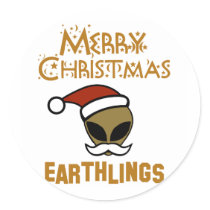 Merry Christmas, Earthlings stickers by christmas4you Merry Christmas, Earthlings stickers