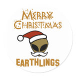 Merry Christmas, Earthlings Round Stickers