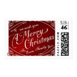 Merry Christmas Elegant Vintage Holiday Postage