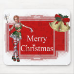 Merry Christmas Elf 2 Design - Holiday Mousepad