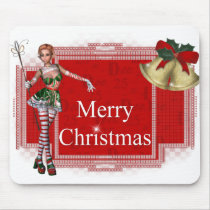 Merry Christmas Elf 2 Design - Holiday Mousepad by mrssocolov4 Merry Christmas Elf 2 Design - Holiday Mousepad