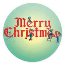 MERRY CHRISTMAS ELVES by SHARON SHARPE stickers