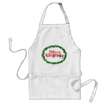 MERRY CHRISTMAS ELVES & HOLLY by SHARON SHARPE aprons by sharonsharpe MERRY CHRISTMAS ELVES & HOLLY by SHARON SHARPE aprons