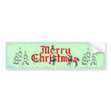 MERRY CHRISTMAS ELVES, SNOWFLAKES by SHARON SHARPE bumper stickers
