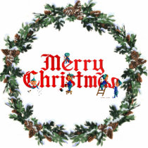MERRY CHRISTMAS ELVES & WREATH by SHARON SHARPE photo sculptures by sharonsharpe MERRY CHRISTMAS ELVES & WREATH by SHARON SHARPE photo sculptures