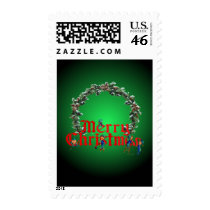 MERRY CHRISTMAS ELVES & WREATH by SHARON SHARPE Stamp