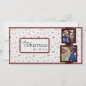Merry Christmas Family Photo Card - Snowflakes