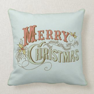 Merry Christmas Fancy Text Design 2 Throw Pillow