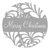 Merry Christmas Fern Flora Envelope Sticker Seal