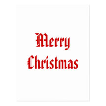 Merry Christmas. Festive Red and White. Custom Postcards