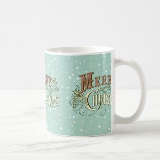 Merry Christmas Festive Typographical Design Mug