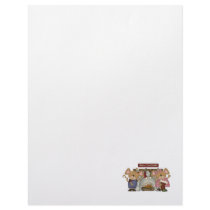 merry christmas fireplace mice letterhead