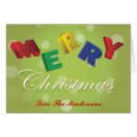 Merry Christmas Floating Letters xmas card cards