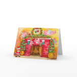 Merry Christmas Flying Pigs Decorate Hearth & Home Greeting Cards