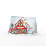 Merry Christmas Flying Pigs Decorate  the Home Cards