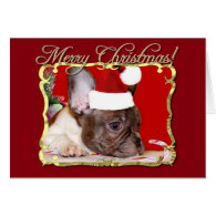 Merry Christmas  French Bulldog Greeting Card