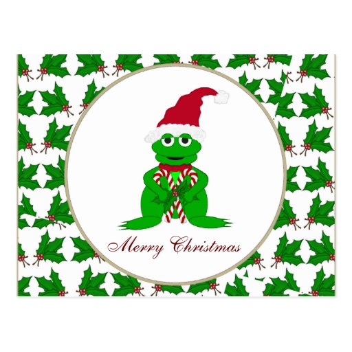 Merry Christmas Frog Postcard | Zazzle