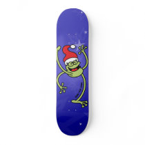 Merry Christmas Frog Custom Skateboard