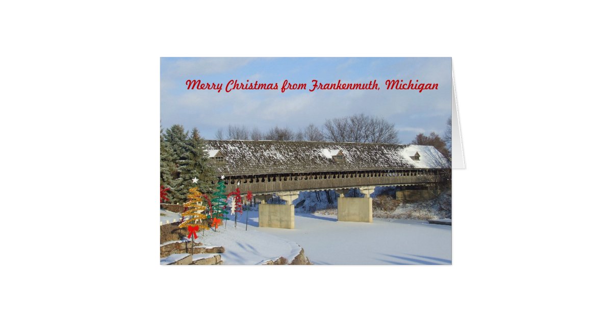 merry christmas from frankenmuth michigan card zazzle frankenmuth christmas shop